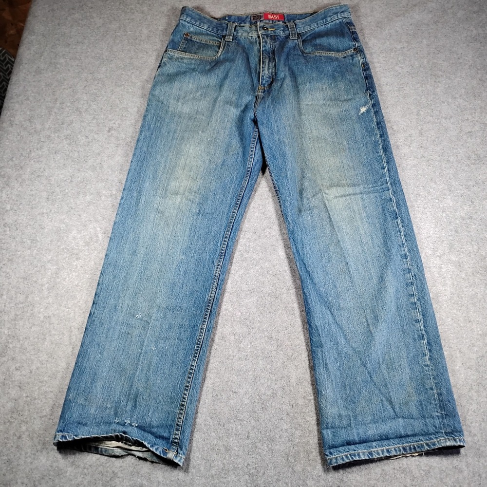 Anchor Blue Easy Mens Relaxed Baggy Jeans 36x31 Blue Medium Wash‎ Vintage Y2K